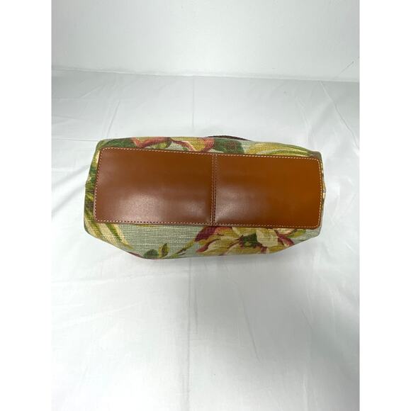 Vintage Fossil Floral Tapestry Shoulder Bag with Braided Leather Strap - Picture 6 of 6